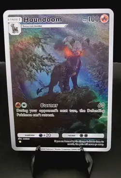 Pokemon TCG Pocket Houndoom CUSTOM Holofoil Full Art Card With Texture - Image 1