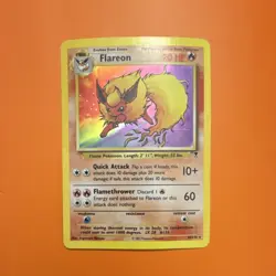 Pokemon Flareon 3/64 Jungle Holo Unlimited Holo Rare 70 HP English 2002 TCG Card - Image 1