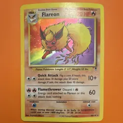 Pokemon Flareon 3/64 Jungle Holo Unlimited Holo Rare 70 HP English 2002 TCG Card - Image 2