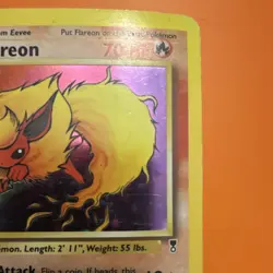 Pokemon Flareon 3/64 Jungle Holo Unlimited Holo Rare 70 HP English 2002 TCG Card - Image 4