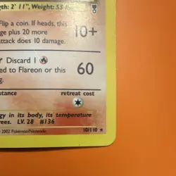 Pokemon Flareon 3/64 Jungle Holo Unlimited Holo Rare 70 HP English 2002 TCG Card - Image 5