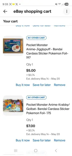 PoKemon Sticker Cardass Bandai 12 Card Lot - Doege-39 Only - Image 5