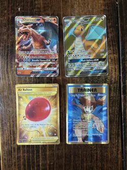 Pokemon Cards With CHARIZARD DRAGONITE AIR BALLOON and TRAINER CARD - Image 1