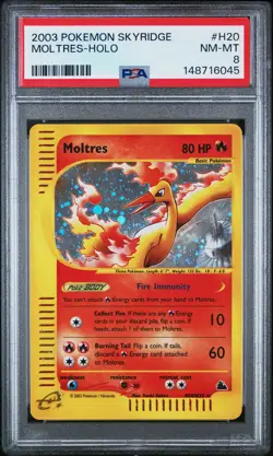 2003 POKEMON SKYRIDGE #H20 MOLTRES-HOLO PSA 8 - Image 1