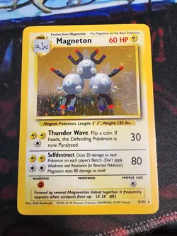 Pokemon TCG Magneton Base Set Holo Rare 9/102 LP Wizards English 1999 - Image 1