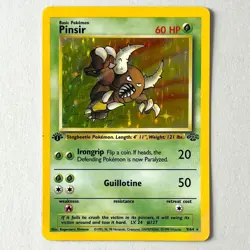 Pinsir 9/64 1st Ed Vintage Rare Holo Pokemon TCG Card Jungle 60HP Basic 1999 MP - Image 1