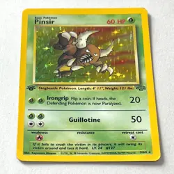 Pinsir 9/64 1st Ed Vintage Rare Holo Pokemon TCG Card Jungle 60HP Basic 1999 MP - Image 2