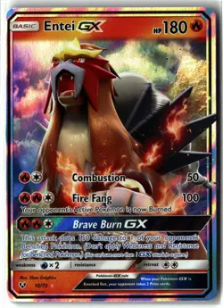 Entei GX ⭐ 10/73 Holo GX Rare Shining Legends 2017 Pokemon NM - Image 1