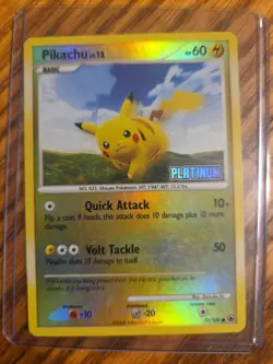 Pokemon Pikachu TCG Reverse Holo Rare Stamped Platinum 70/100 MP - Image 1