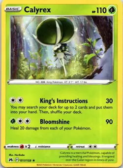Calyrex 017/159 Holo Rare Crown Zenith Pokemon Holo NM - Image 1