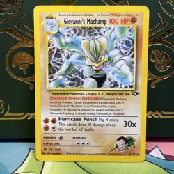 Pokemon 2001 Giovanni's Machamp 6/132 Gym Challenge Holo MP - Image 1