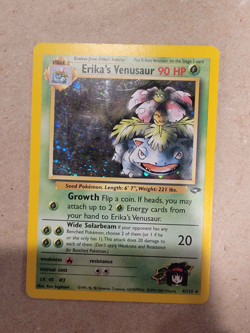 2000 Pokemon Gym Challenge Erika’s Venusaur 4/132 Holo Rare WOTC Unlimited MP - Image 1