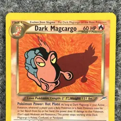 Vtg Pokemon Neo Destiny Dark Magcargo 18/105 Regular Rare LP - Image 3
