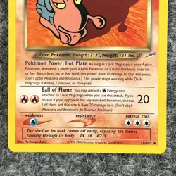 Vtg Pokemon Neo Destiny Dark Magcargo 18/105 Regular Rare LP - Image 4