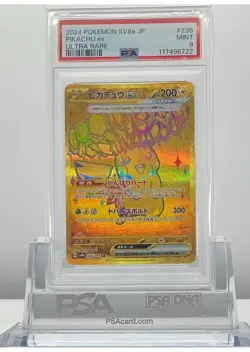 PSA 9 PIKACHU ex 236 2024 Pokemon JAPANESE SV8a Terastal Festival ULTRA RARE - Image 1
