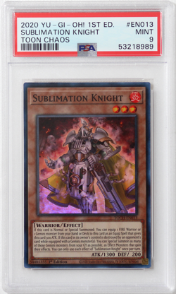 YUGIOH 1st Ed. Toon Chaos EN013 Sublimation Knight Super Rare PSA 9 Card! MINT! - Image 1