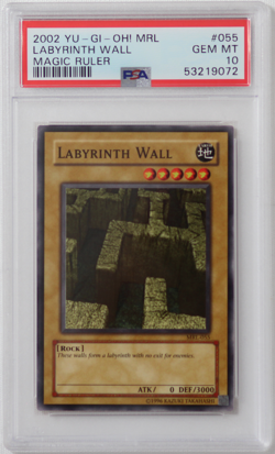 2002 YUGIOH Unlimited Magic Ruler #055 Labyrinth Wall PSA 10 Card GEM MINT! Pop1 - Image 1