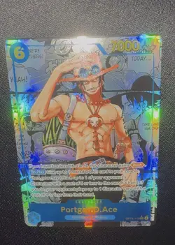 One Piece TCG Portgas D. Ace Op13-119 Blue Manga Super Rare - Image 1
