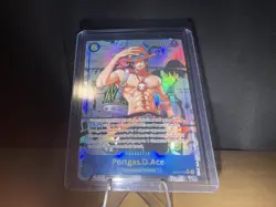 One Piece TCG Portgas D. Ace Op13-119 Blue Manga Super Rare - Image 2