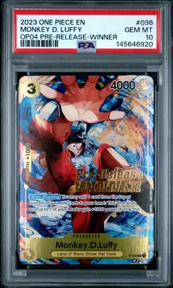 2023 ONE PIECE PROMOS #036 MONKEY D. LUFFY PSA 10 - Image 1