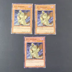 Yugioh TCG - 3x D.D. Survivor - SDDE-EN014 - Light Play - LP - Common - 2008 - Image 2