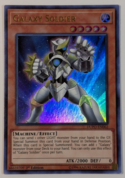 Yugioh TCG - 1x Galaxy Soldier - DUPO-EN062 - LP - 1st Edition - Ultra Rare 2019 - Image 1