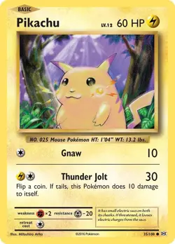 Pokemon TCG Pikachu Evolutions 35/108 Regular Common MP - Image 1