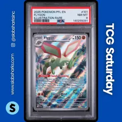 2025 POKEMON PHANTASMAL FLAMES #101/094 FLYGON ILLUSTRATION RARE PSA 8 - Image 1