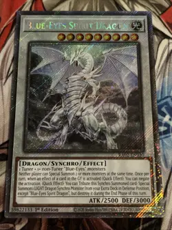YUGIOH BLUE-EYES SPIRIT DRAGON PLATINUM RARE RA02-EN030 U.S PRINT NEAR MINT - Image 1