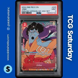 2024 ONE PIECE EN VERSION 1ST ANNIVERSARY SET #ST01-005 JINBE PSA 9 - Image 1