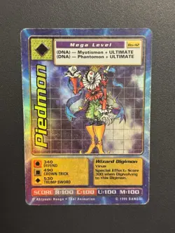 Digimon CCG Piedmon Bo-42 Holo Unlimited Mega Card 1999 Bandai Vintage - Image 1