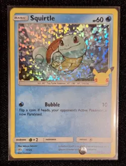 Pokemon Squirtle 017/025 McDonald's 25th Anniversary Holo Promo Basic Card - Image 1
