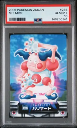 PSA 10 2026 CERT POP 4 MR. MIME 2005 CARDDASS POKEMON ZUKAN CARD #266 - Image 1