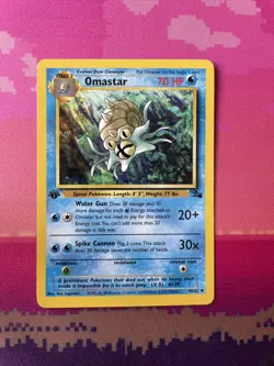 Pokemon Card Omastar Fossil 1st Edition Uncommon 40/62 Near Mint - Image 1