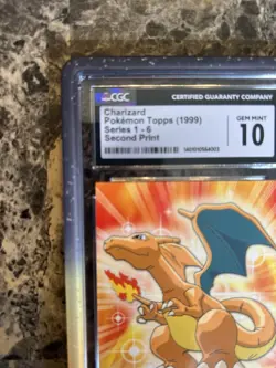 Charizard Pokemon Topps (1999) Series 1-6 Second Print CGC 10! Flawless Card! - Image 2