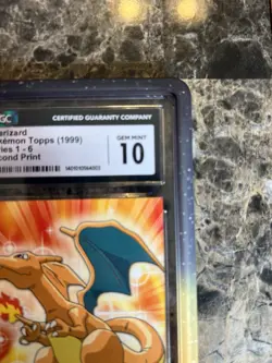 Charizard Pokemon Topps (1999) Series 1-6 Second Print CGC 10! Flawless Card! - Image 3
