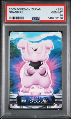 PSA 10 2026 CERT POP 3 GRANBULL 2005 CARDDASS POKEMON ZUKAN CARD #242 - Image 1