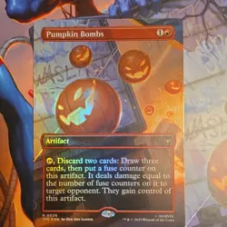 MTG NM Borderless Pumpkin Bombs Marvel's Spider-Man Magic the Gathering Card - Image 1