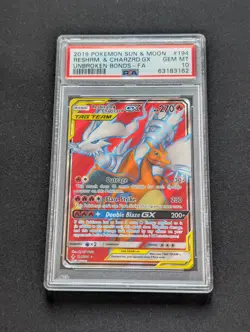 Reshiram & Charizard GX 194/214 - PSA 10 - Unbroken Bonds Graded Pokemon Card - Image 1