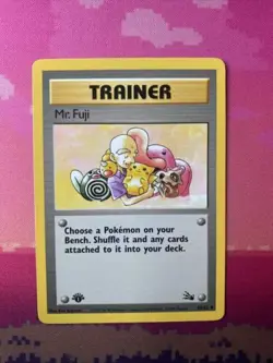 Pokemon Card Mr. Fuji Fossil 1st Edition Uncommon 58/62 Near Mint - Image 1