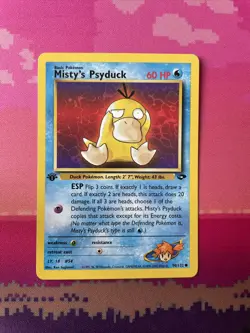 Pokemon Card Misty's Psyduck Gym Challenge 1st Edition Common 90/132 Near Mint - Image 1