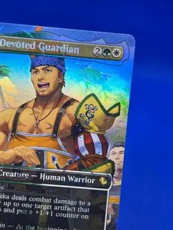 MTG Final Fantasy Wakka Devoted Guardian 0477 Borderless Chocobo Track Foil NM - Image 4