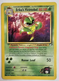 Erika’s Victreebel 26/132 Gym Heroes Rare Pokemon Card WOTC Vintage MP - Image 1