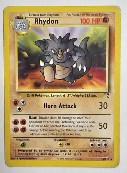 Pokemon TCG Rhydon 35/110 Legendary Collection MP Rare Vintage WOTC - Image 1