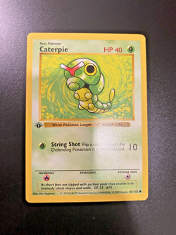 Caterpie 45/102 1st Edition Shadowless Base Set Regular NM - Pokemon Card - Image 1