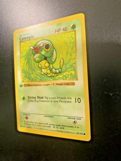 Caterpie 45/102 1st Edition Shadowless Base Set Regular NM - Pokemon Card - Image 3