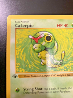 Caterpie 45/102 1st Edition Shadowless Base Set Regular NM - Pokemon Card - Image 4