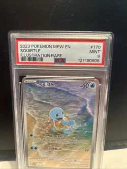 2023 POKEMON MEW EN-151 ILLUSTRATION RARE #170 SQUIRTLE PSA 9 MINT - Image 3