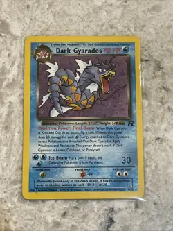 Pokemon TCG Dark Gyarados Holo Rare Card 8/82 RARE SWIRL IN MOUTH LP - Image 1