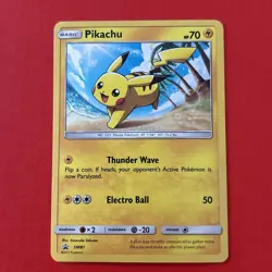 Pikachu SM81 Holo Promo Sun & Moon Black Star Promo Pokemon Card 2017 Light Con - Image 1